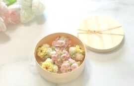 コルル体験レッスンのあんこのお花で作るミニカップケーキ、生徒様作品