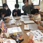 あんこのお花絞り体験のワークショップ